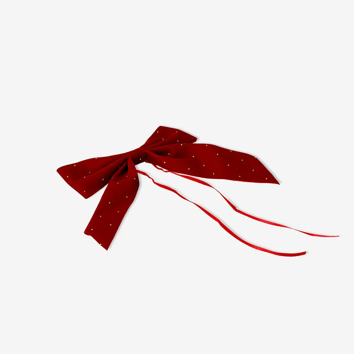 Big red velvet bow - 19 cm - Image 3