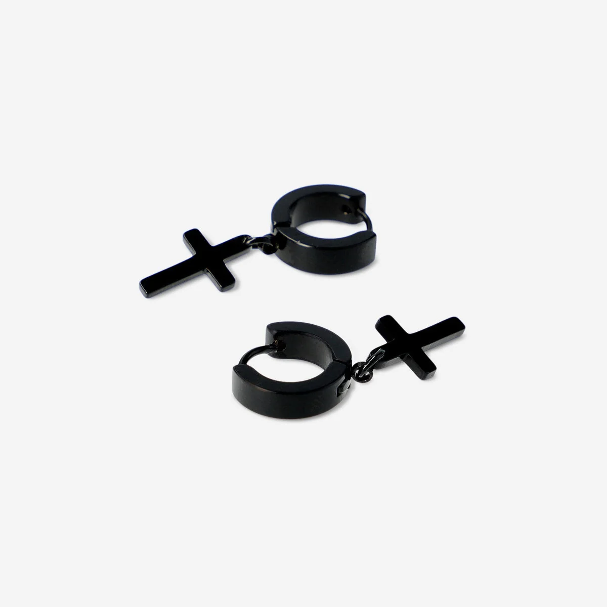 Black cross earrings - Image 3