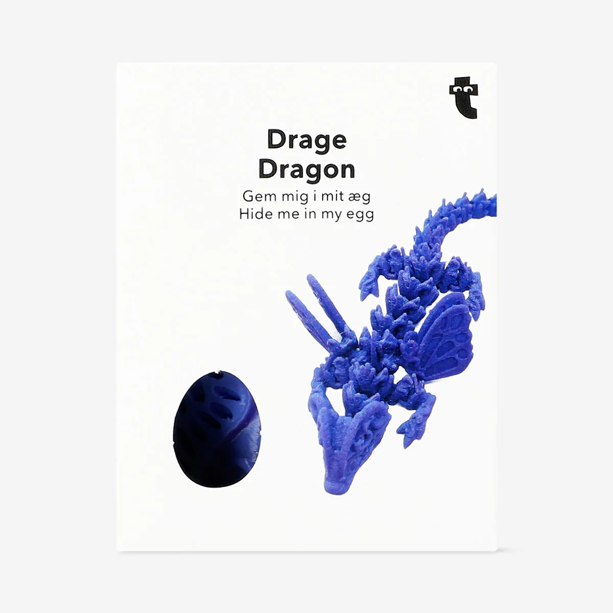 Blue 3D dragon in egg - Image 3