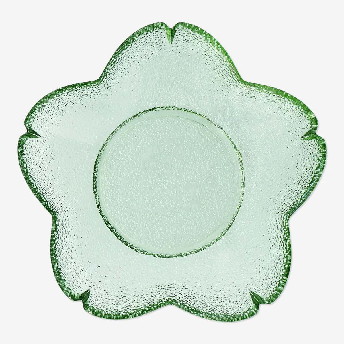 Green flower plate - 17 cm - Image 4