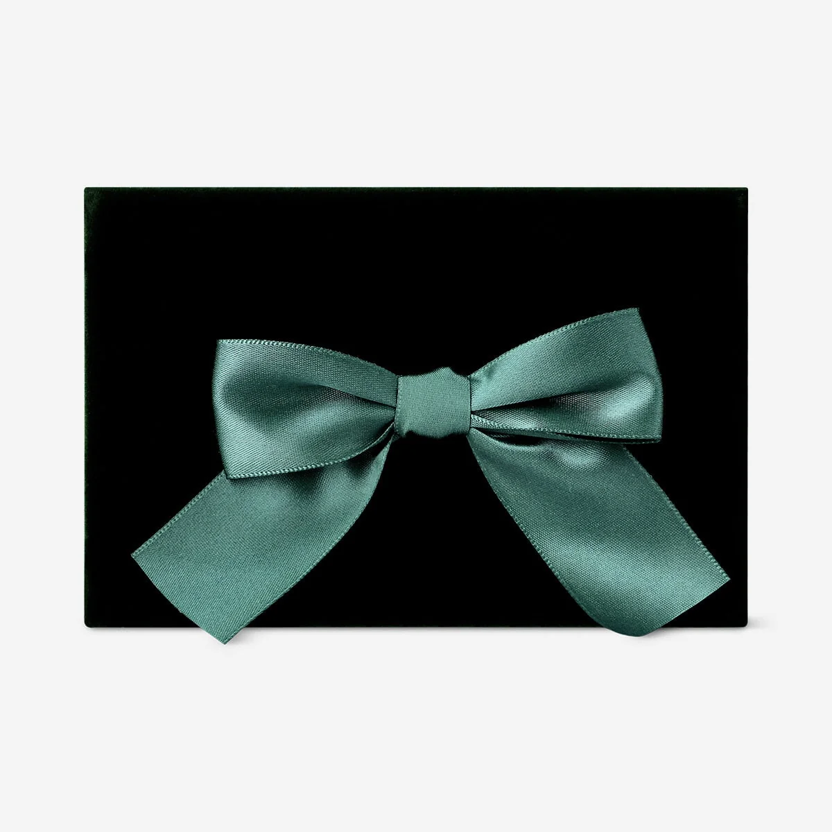 Green velvet gift box with ribbon - 15 cm - Image 3