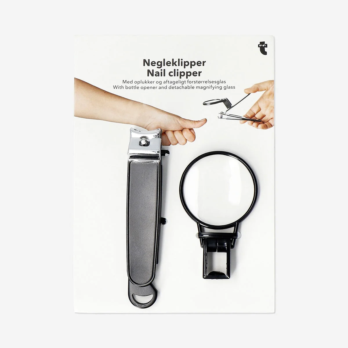 Nail clipper with bottle opener and magnifying glass - Image 3
