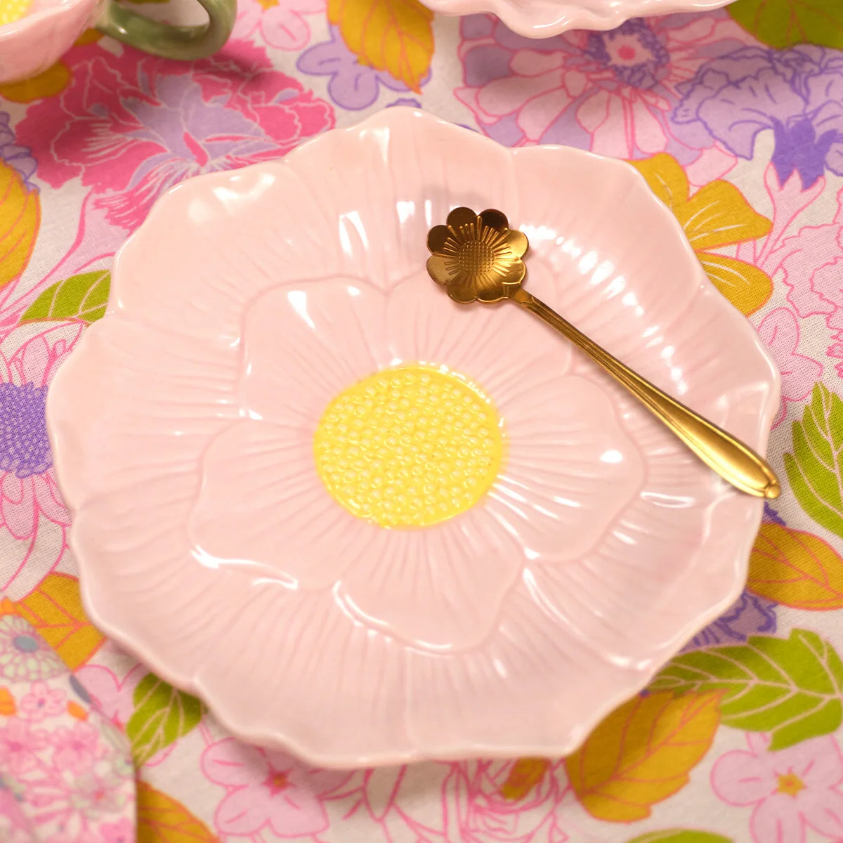 Pink flower plate - Image 3