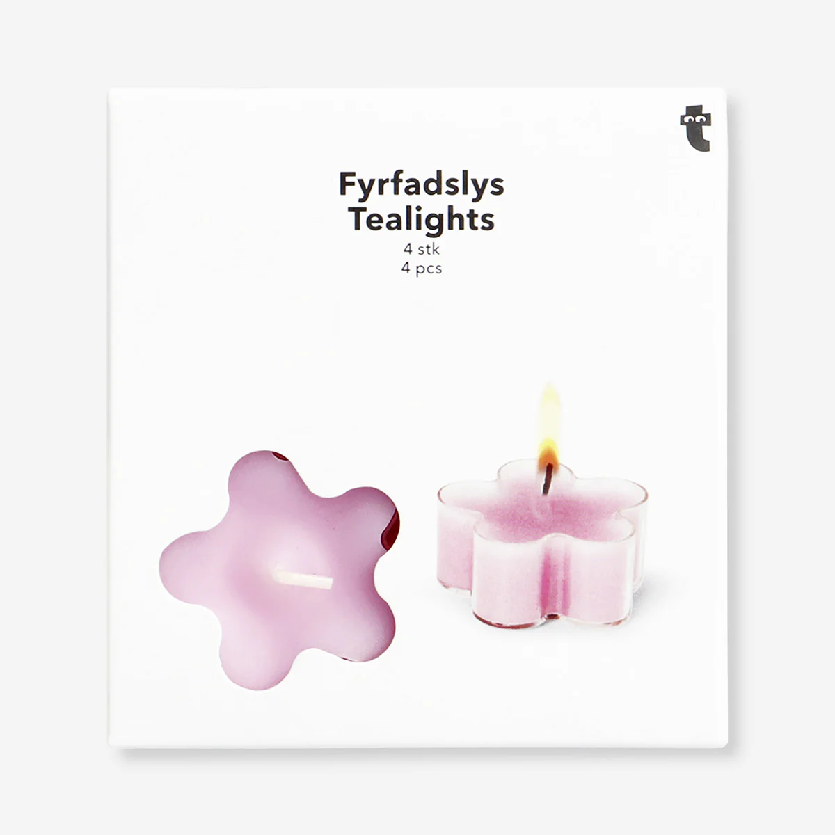 Set of pink flower tealights - 4 pcs - Image 3